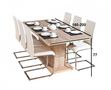 Rectangular dining table-WHITE LABEL-Table repas extensible ABSOLUTO en bois chene brut