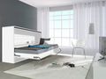 Fold Away bed-WHITE LABEL-Armoire lit LINEA transversale façade BLANC MAT , 