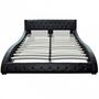 Double bed-WHITE LABEL-Lit cuir 140 x 200 cm noir