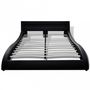 Double bed-WHITE LABEL-Lit cuir led 140 x 200 cm noir