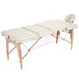 Massage table-WHITE LABEL-Table de massage pliante 3 zones crème