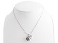 Necklace-WHITE LABEL-Tour de cou argenté pendentif sphère grise nacrée 
