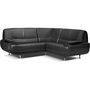 Adjustable sofa-WHITE LABEL-Canapé d?angle design en simili cuir noir