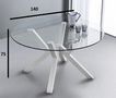 Round diner table-WHITE LABEL-Table repas TEOREMA en verre design blanc 120 cm