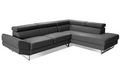 Adjustable sofa-WHITE LABEL-Canapé d'angle droite fixe VENISE cuir éco graphi