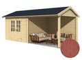 Wood garden shed-GARDEN HOUSES INTERNATIONAL-Abri de jardin en bois Saumur Bardeau droit rouge