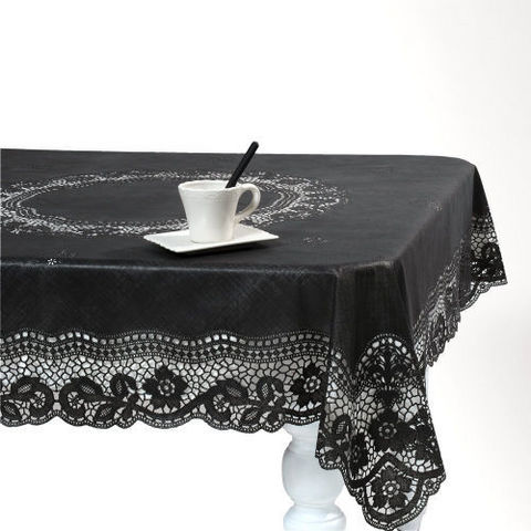 MAISONS DU MONDE - Rectangular tablecloth-MAISONS DU MONDE-Nappe Séville noire