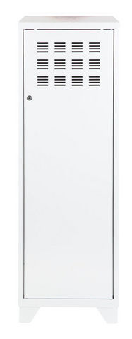 PHSA - Bedroom Wardrobe-PHSA-Armoire 1 porte en métal blanc 40x40x134cm