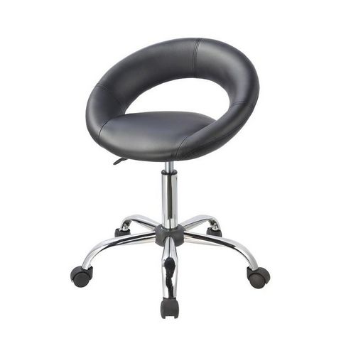 WHITE LABEL - Rolling stool-WHITE LABEL-Tabouret à roulette chaise bureau noir