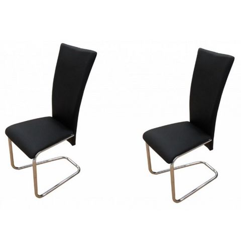 WHITE LABEL - Chair-WHITE LABEL-2 Chaises de salle a manger noires