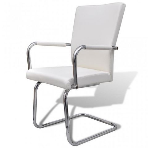 WHITE LABEL - Chair-WHITE LABEL-6 chaises de salle à manger blanches