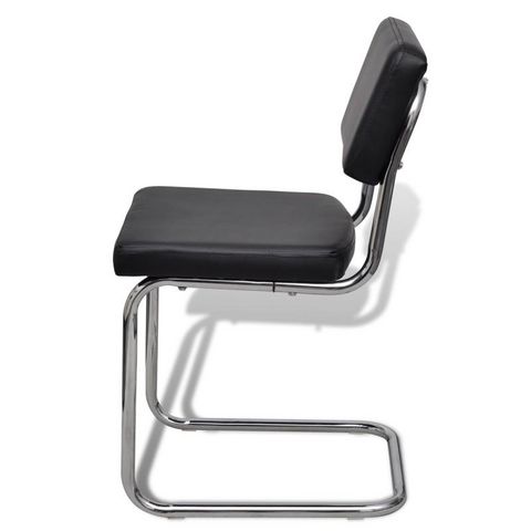 WHITE LABEL - Chair-WHITE LABEL-4 Chaises de salle a manger noires