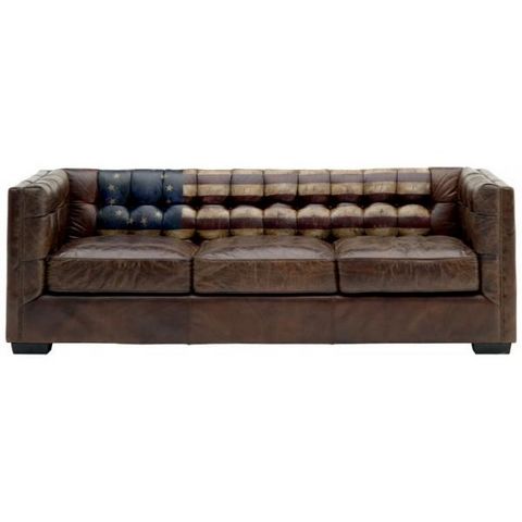 Andrew Martin - Chesterfield sofa-Andrew Martin-Canapé en cuir vieilli