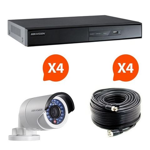 HIKVISION - Security camera-HIKVISION-Kit videosurveillance Turbo HD Hikvision 4 caméra