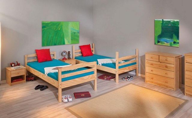 WHITE LABEL - Bunk bed-WHITE LABEL-Lit superposé SALVADOR en pin massif naturel couch
