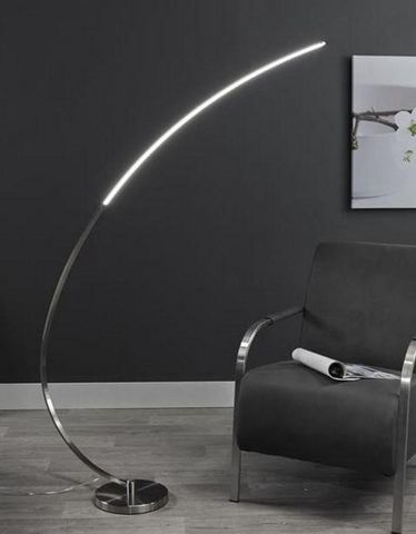 WHITE LABEL - Floor lamp-WHITE LABEL-Lampadaire arc LUNE design acier éclairage LED