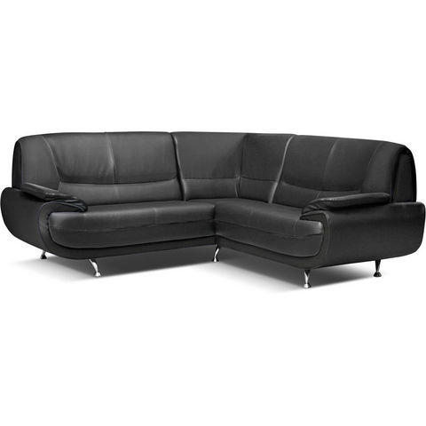 WHITE LABEL - Adjustable sofa-WHITE LABEL-Canapé d?angle design en simili cuir noir