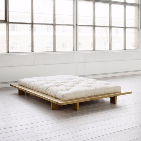WHITE LABEL - Single bed-WHITE LABEL-Cadre de lit  japonais JAPAN miel 140*200cm avec s