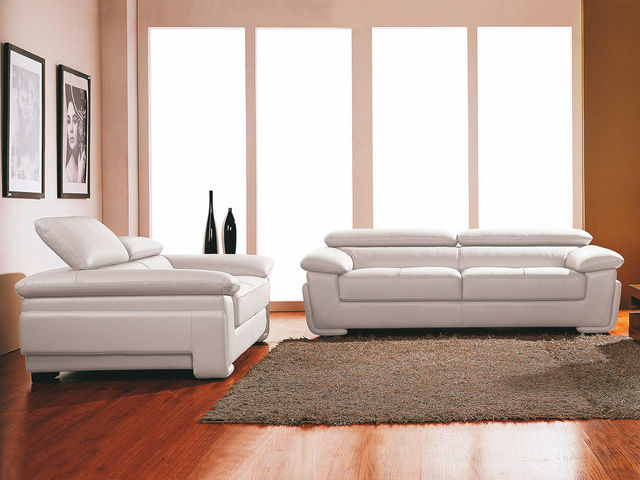 WHITE LABEL - 3-seater Sofa-WHITE LABEL-Canapé Cuir 3 places SENA