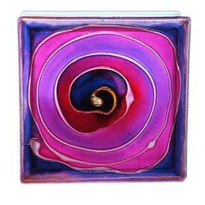 Painted glass blocks - spiral - Glasbaustein