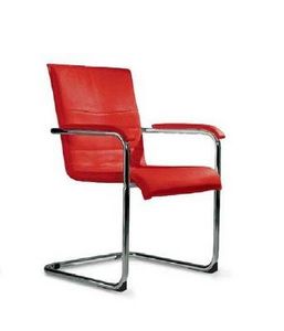 WHITE LABEL - chaise cubika design en simili cuir rouge - Stuhl