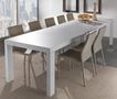 Rechteckiger Esstisch-WHITE LABEL-Table repas extensible WIND design blanc 120 cm