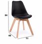 Stuhl-WHITE LABEL-Lot de 4 chaises OSLO noire design scandinave piét