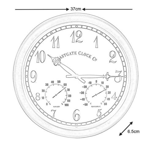 WORLD OF WEATHER - Wanduhr-WORLD OF WEATHER-Horloge thermomètre hygromètre extérieure