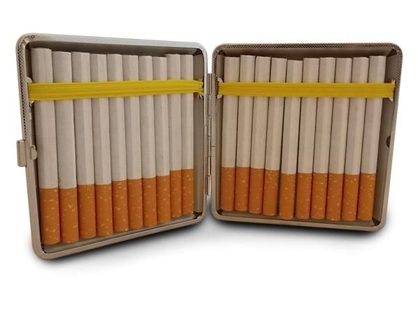 WHITE LABEL - Zigarettenetui-WHITE LABEL-Boite à cigarette noir pour fumeur boite accessoir