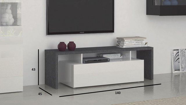 WHITE LABEL - Hifi-Möbel-WHITE LABEL-Meuble design TV TREVISO 2  blanc