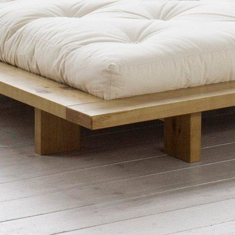 WHITE LABEL - Einzelbett-WHITE LABEL-Cadre de lit  japonais JAPAN miel 140*200cm avec s