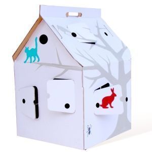 KIDS LOVE DESIGN - casa cabana, maison en carton avec dessins - Casa De Juego
