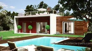 Pascal CAMLITI Architecte - plan maison bois contemporaine - Casa De Planta Baja