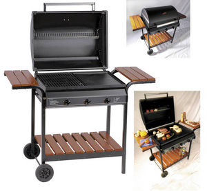 WILSA GARDEN - barbecue à gaz 3 feux grill et plancha 101x63x70cm - Barbacoa De Gas