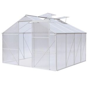 WHITE LABEL - serre polycarbonate 370 x 190 cm 7 m2 - Invernadero