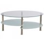 Mesa de centro redonda-WHITE LABEL-Table basse design blanche verre