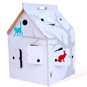 KIDS LOVE DESIGN - Casa de juego-KIDS LOVE DESIGN-Casa Cabana, Maison en carton avec dessins