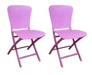 WHITE LABEL - lot de 2 chaises pliante zak design lilas - Sedia Pieghevole