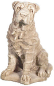 DECO GRANIT - statue chien en pierre reconstituée - Statuetta