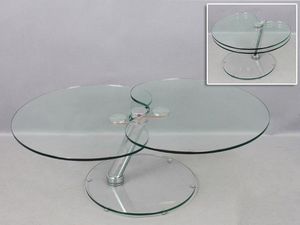 WHITE LABEL - table basse clover en verre. - Tavolino Soggiorno