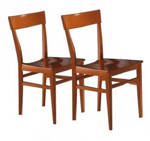 WHITE LABEL - lot de 2 chaises navigli en hêtre laque orange bri - Sedia