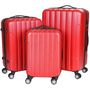 Trolley / Valigia con ruote-WHITE LABEL-Lot de 3 valises bagage rigide rouge