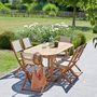 Set tavolo e sedie da giardino-BOIS DESSUS BOIS DESSOUS-Salon de jardin en bois d'acacia FSC extensible 6