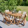 Set tavolo e sedie da giardino-BOIS DESSUS BOIS DESSOUS-Salon de jardin en bois d'acacia FSC extensible 6