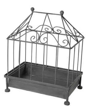 SEMA DESIGN - Gabbia per uccelli-SEMA DESIGN-Cage décorative rectangulaire en métal 27,5x18,5x3