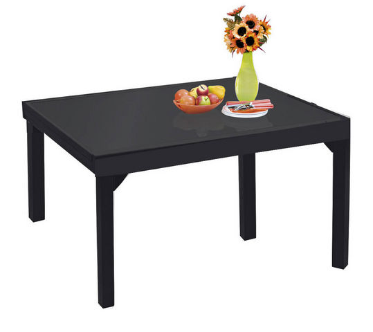 WILSA GARDEN - Set tavolo e sedie da giardino-WILSA GARDEN-Salon de jardin modulo noir 6 personnes en alumini