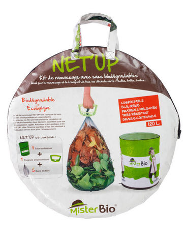 MISTER BIO - Sacco raccogli erba-MISTER BIO-Kit de ramassage Net'Up avec sacs bio  120L