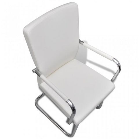 WHITE LABEL - Sedia-WHITE LABEL-6 chaises de salle à manger blanches