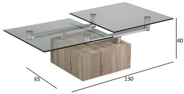 WHITE LABEL - Tavolino soggiorno-WHITE LABEL-Table basse TREE en verre transparent plateaux piv