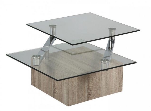 WHITE LABEL - Tavolino soggiorno-WHITE LABEL-Table basse TREE en verre transparent plateaux piv